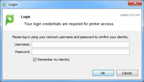 printing from mac to windows hold for authentication